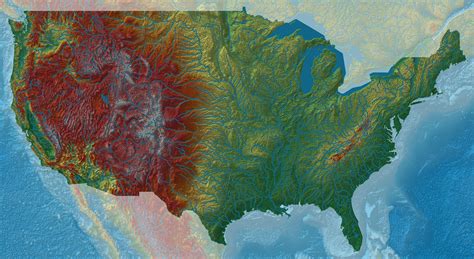 Relief map of the contiguous United States | Relief map, Photo, Painting