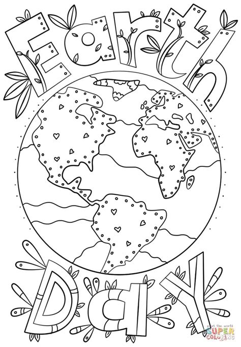 Earth Day Doodle coloring page | Free Printable Coloring Pages | Earth day coloring pages, Earth ...