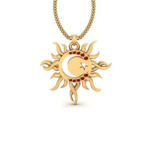 Gold Celestial Pendant Necklace Sun Moon and Star Celestial Jewelry