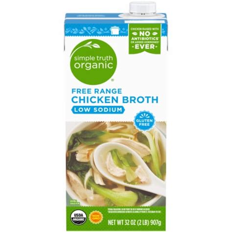 Simple Truth Organic® Low Sodium Free Range Chicken Broth, 32 oz - Kroger