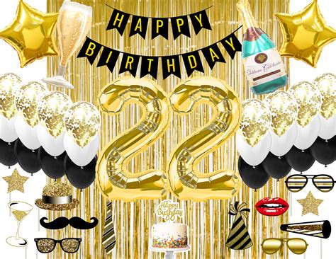 22nd Birthday Party Decorations Black and White Party Supplies - Etsy ...