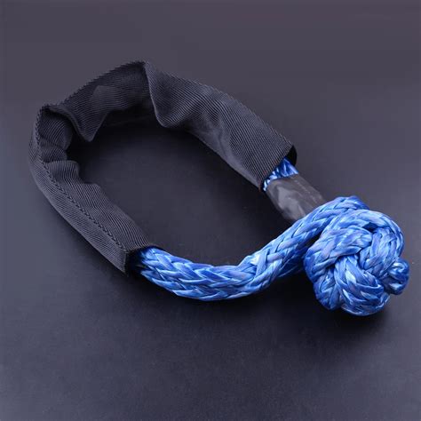 NEW Nylon Blue Flexible Synthetic Soft Shackle Winch Rope Towing Recovery Straps 35000LB 16T ...