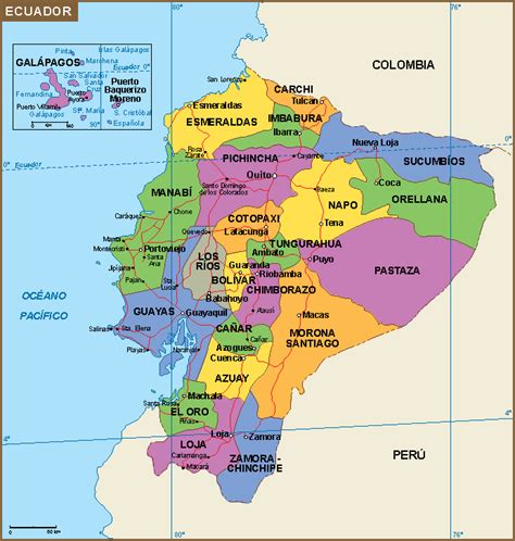 MAPA DE ECUADOR - MOCHILEROS VIAJEROS