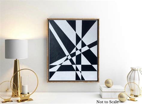 8x10 Black and White Linear Geometric Original Abstract | Etsy ...