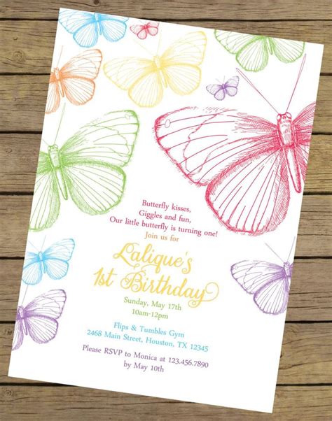 butterfly birthday invitations pinterest | Butterfly party invitations, Butterfly birthday party ...