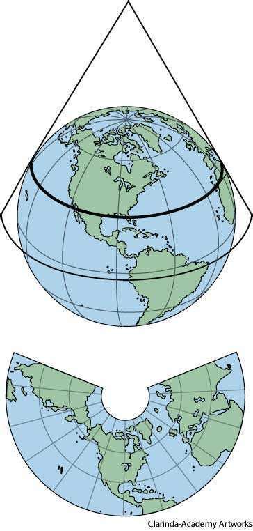 Conic projection dictionary definition | conic projection defined