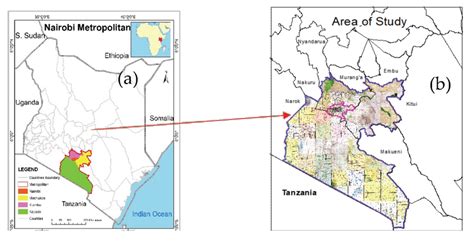 (a) Location of Nairobi Metropolitan with respect to Kenya; (b)... | Download Scientific Diagram