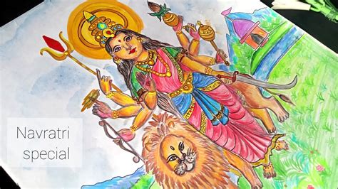 Mata Rani drawing with colour pencils || Navratri special art || Maa ...