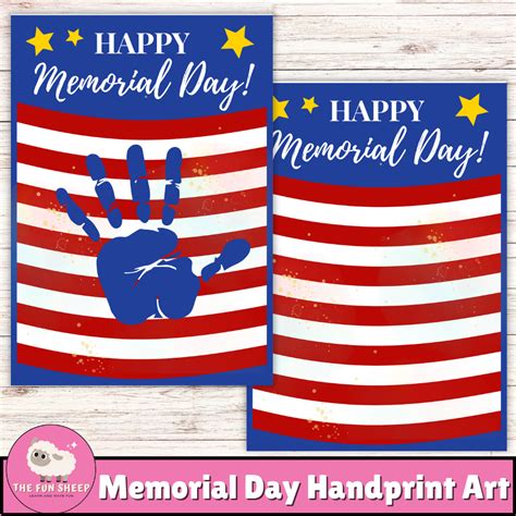 Memorial Day Handprint Art, Craft | Patriotic Keepsake, SET OF 3 | Made By Teachers