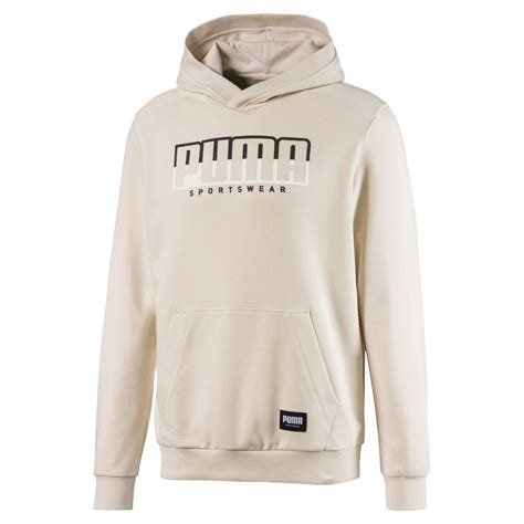 ATHLETICS Men's Hoodie | Beige - PUMA