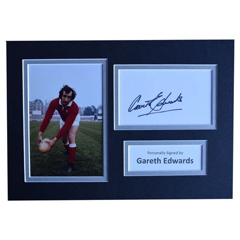 Gareth Edwards Signed Autograph A4 photo display Wales Rugby AFTAL COA ...