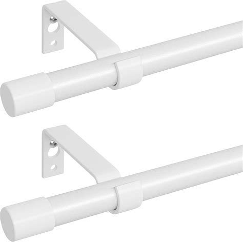 2Pack White Curtain Rods 84-120 Long, Heavy Duty Adjustable Curtain Rod ...