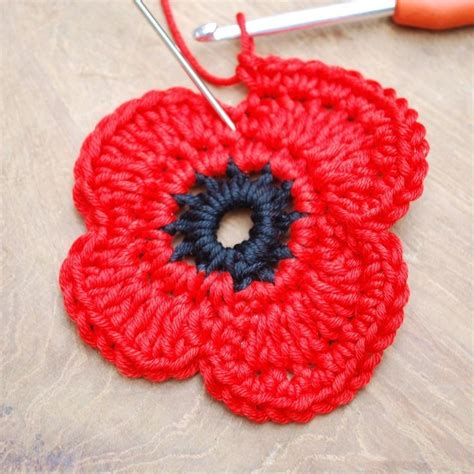 Remembrance Poppy Crochet Project | EMMA LEITH | Crochet poppy pattern ...