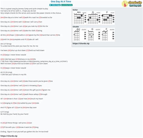 Chord: One Day At A Time - tab, song lyric, sheet, guitar, ukulele | chords.vip