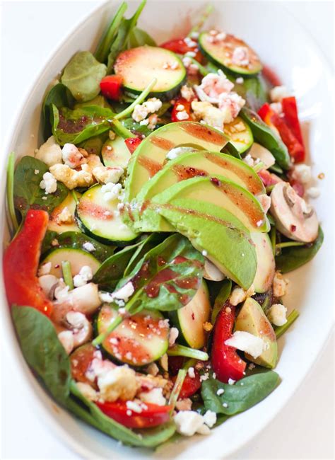 Feta Spinach Salad with Raspberry Vinaigrette - Tatyanas Everyday Food