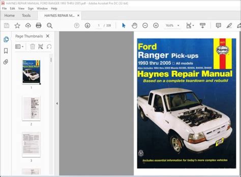 1993-2005 Ford Ranger Pick-ups Repair Manual - PDF DOWNLOAD ...