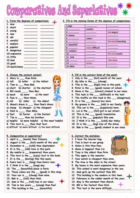 Comparatives and Superlatives worksheet - Free ESL printable worksheets ...