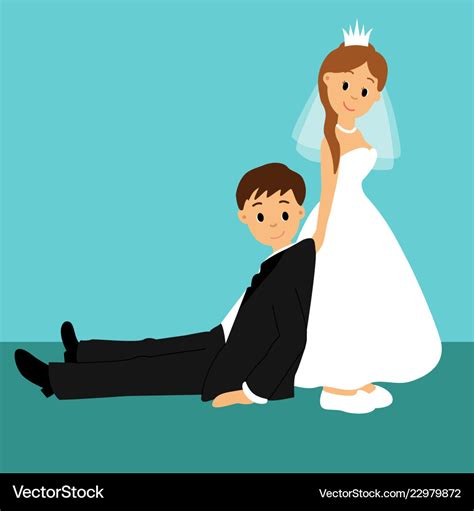 Bride and groom cartoon Royalty Free Vector Image