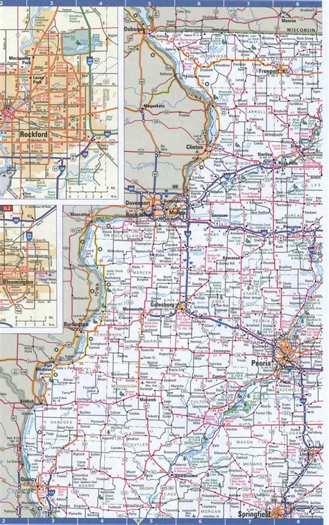 Map of Illinois Northern,Free highway road map IL with cities towns ...