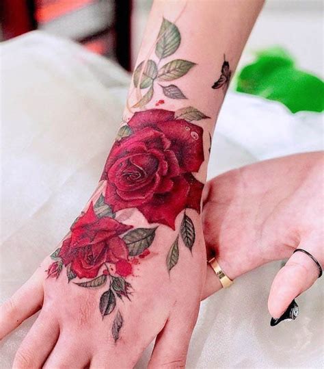 Rose hand tattoo ideas for men photos