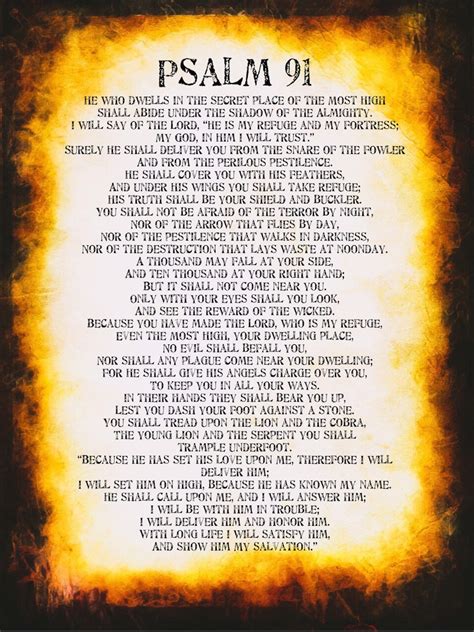 Psalm 91 poster. A4 Bible poster psalm 91 | Etsy