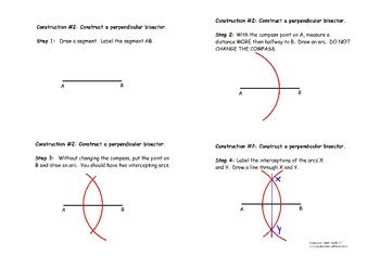 Construction #2: Perpendicular Bisector - Instructional Diagram