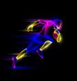 Football player running with ball Royalty Free Vector Image