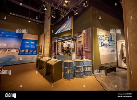 Ottawa, Ontario - October 20, 2022: Exhibits inside the Canadian War ...