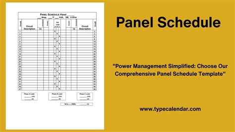 Printable Panel Schedule Template - vrogue.co