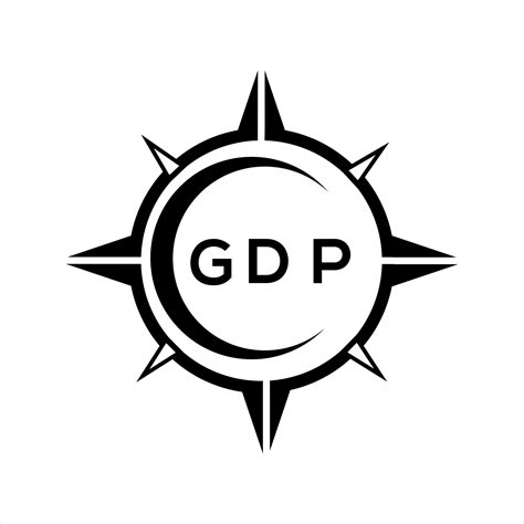 GDP abstract technology circle setting logo design on white background. GDP creative initials ...