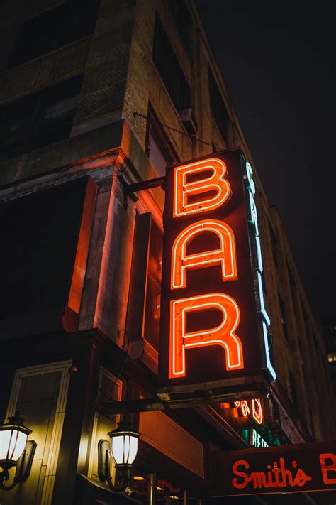 Bar Neon Light Signage at Night · Free Stock Photo