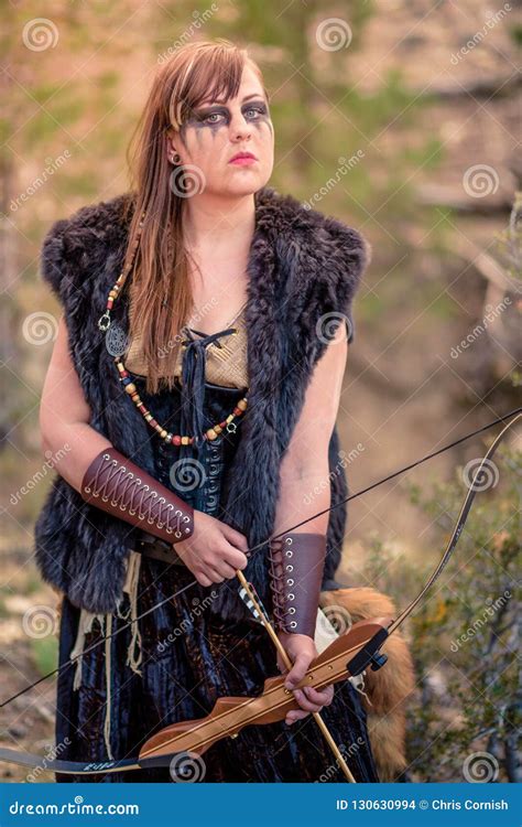 Female Viking Character stock photo. Image of arrow - 130630994