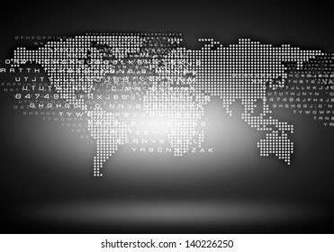 Black White World Map Continents Illustration Stock Photo (Edit Now) 140226250