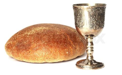 Wine and bread for holy communion | Stock Photo | Colourbox