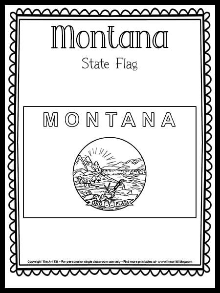 Montana State Flag Coloring Page {FREE Printable!} - The Art Kit