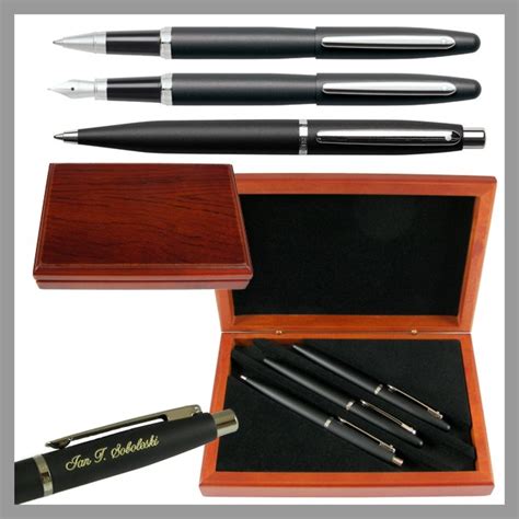 Sheaffer VFM Black 3 Piece Executive Engraved Pen Set - The Deskworks