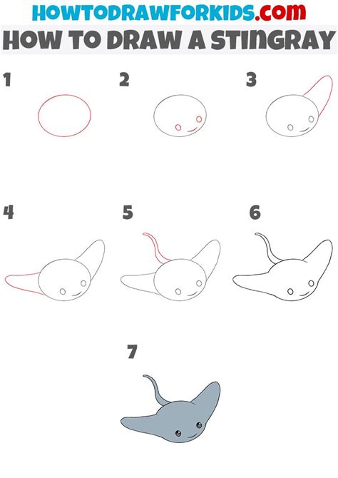 How to Draw a Stingray - Easy Drawing Tutorial For Kids | Easy drawings, Art drawings for kids ...