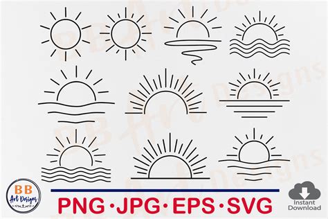 Sun Svg Bundle Sun Clip Art Summer Svg Beach Svg Sunrise Svg Sun | My XXX Hot Girl