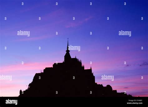 Mont St. Michel At Sunset Stock Photo - Alamy