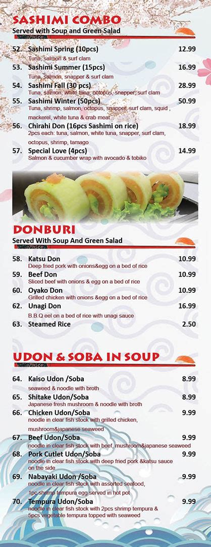 Menu – Hokkaido Sushi Ottawa ON