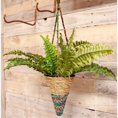 Artisan Hanging Plant Basket - Small Conical
