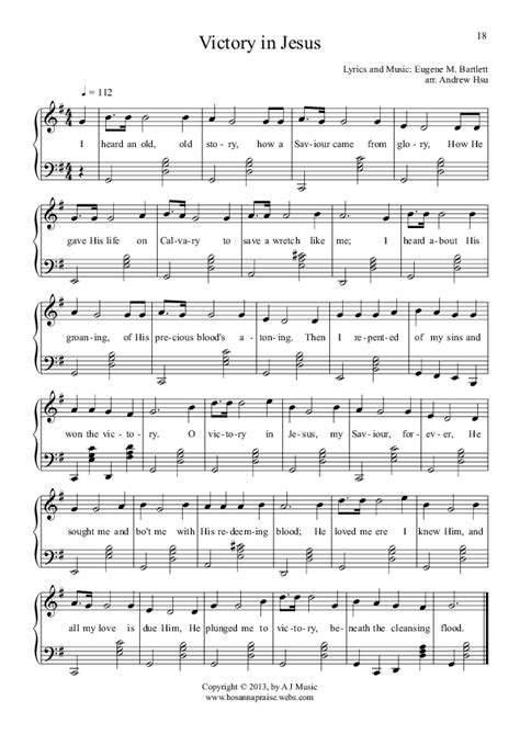 Victory In Jesus Chords Piano | Chord Piano PDF