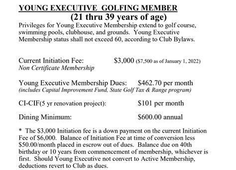 Rainier Golf & Country Club Membership Initiation Fees and Monthly Dues – Wojdylo Golf