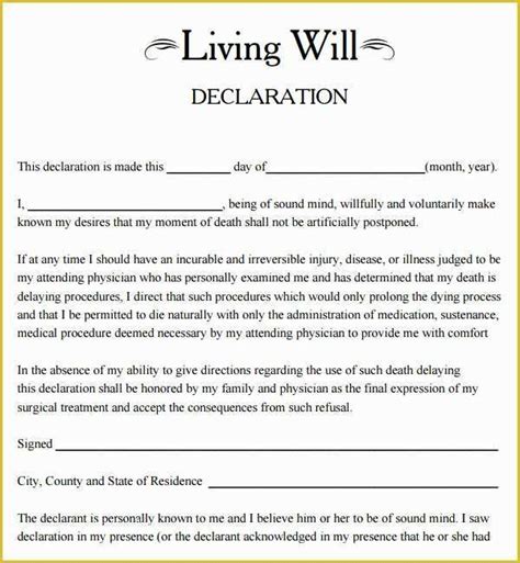 Free Online Will Template Of 9 Sample Living Wills Pdf | Heritagechristiancollege