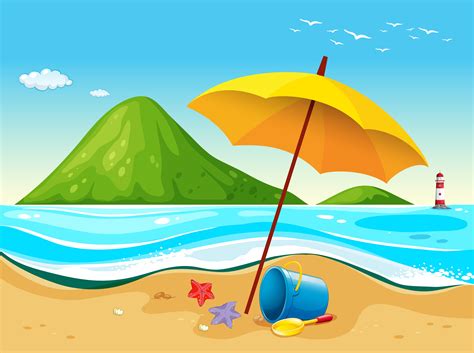 Disegno Spiaggia Ombrellone Clipart