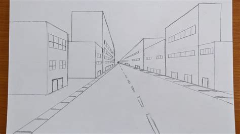 Drawing for Beginners: One Point Perspective- City/ Street View - YouTube