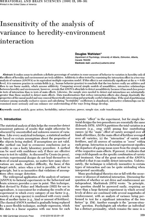 Heredity and environment: How important is the interaction ...