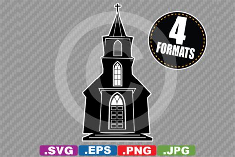 Small Country Church Silhouette Graphic by iDrawSilhouettes · Creative ...