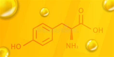 Tyrosine Chemical Formula. Tyrosine 3D Realistic Chemical Molecular ...