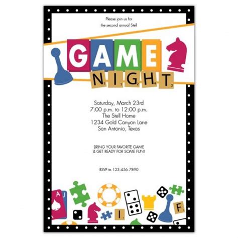 11 best game night invitations images on Pinterest | Game night, Board games and Family game night